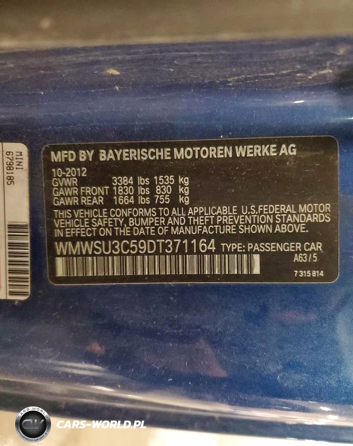 2013 Mini Cooper VIN:WMWSU3C59DT371164 - 13