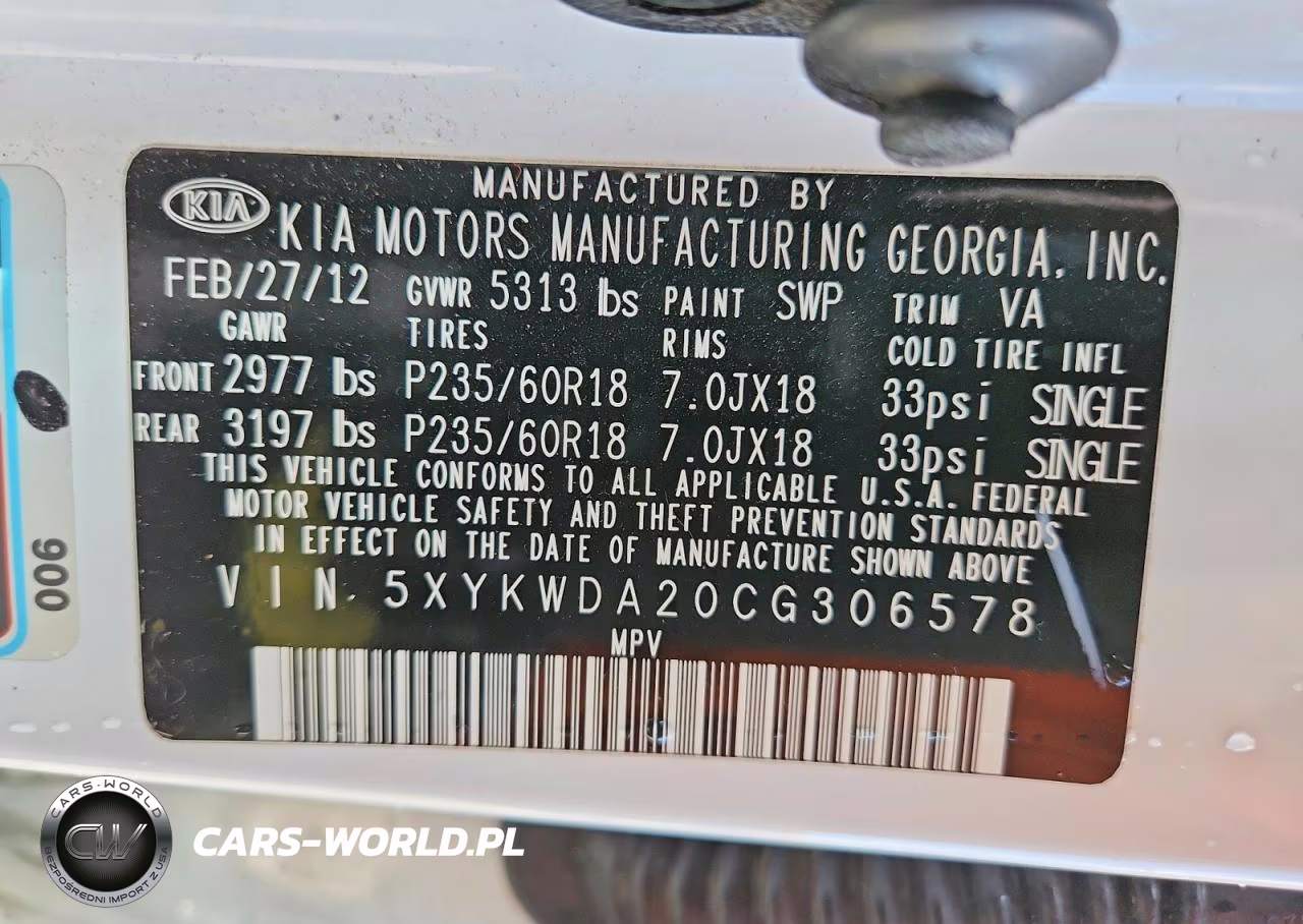 2012 Kia Sorento Sx VIN:5XYKWDA20CG306578 - 14