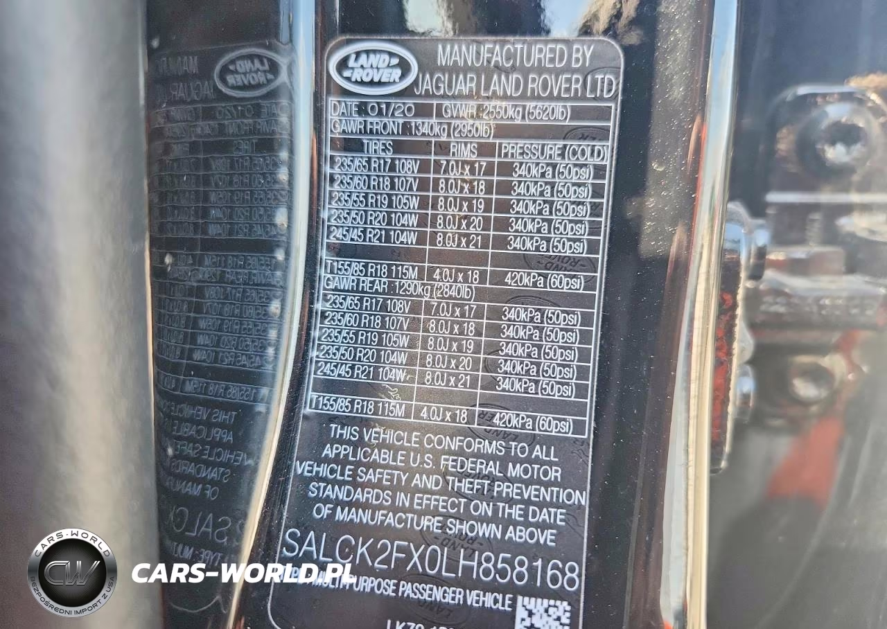 2020 Land Rover Discovery Sport VIN:SALCK2FX0LH858168 - 14
