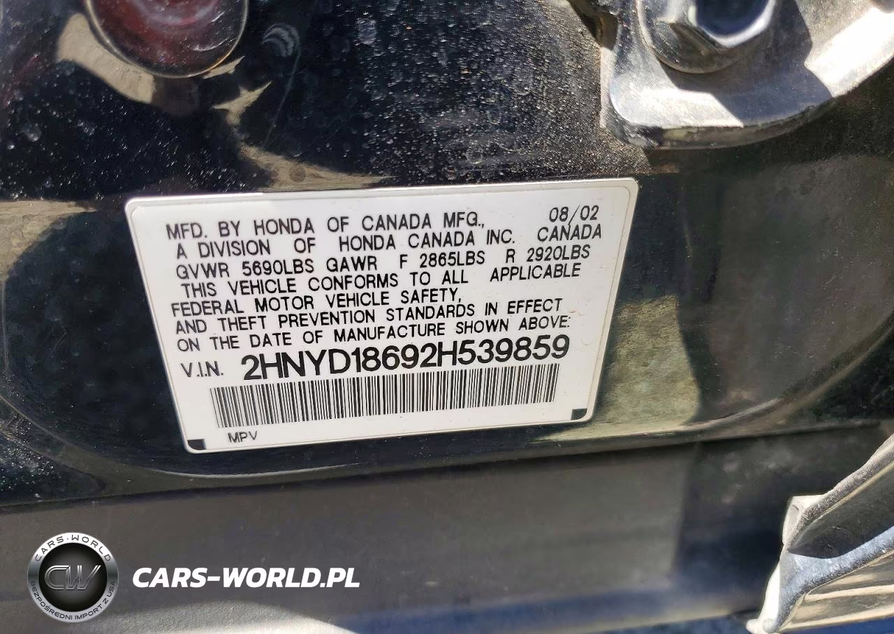 2002 Acura Mdx Touring VIN:2HNYD18692H539859 - 13