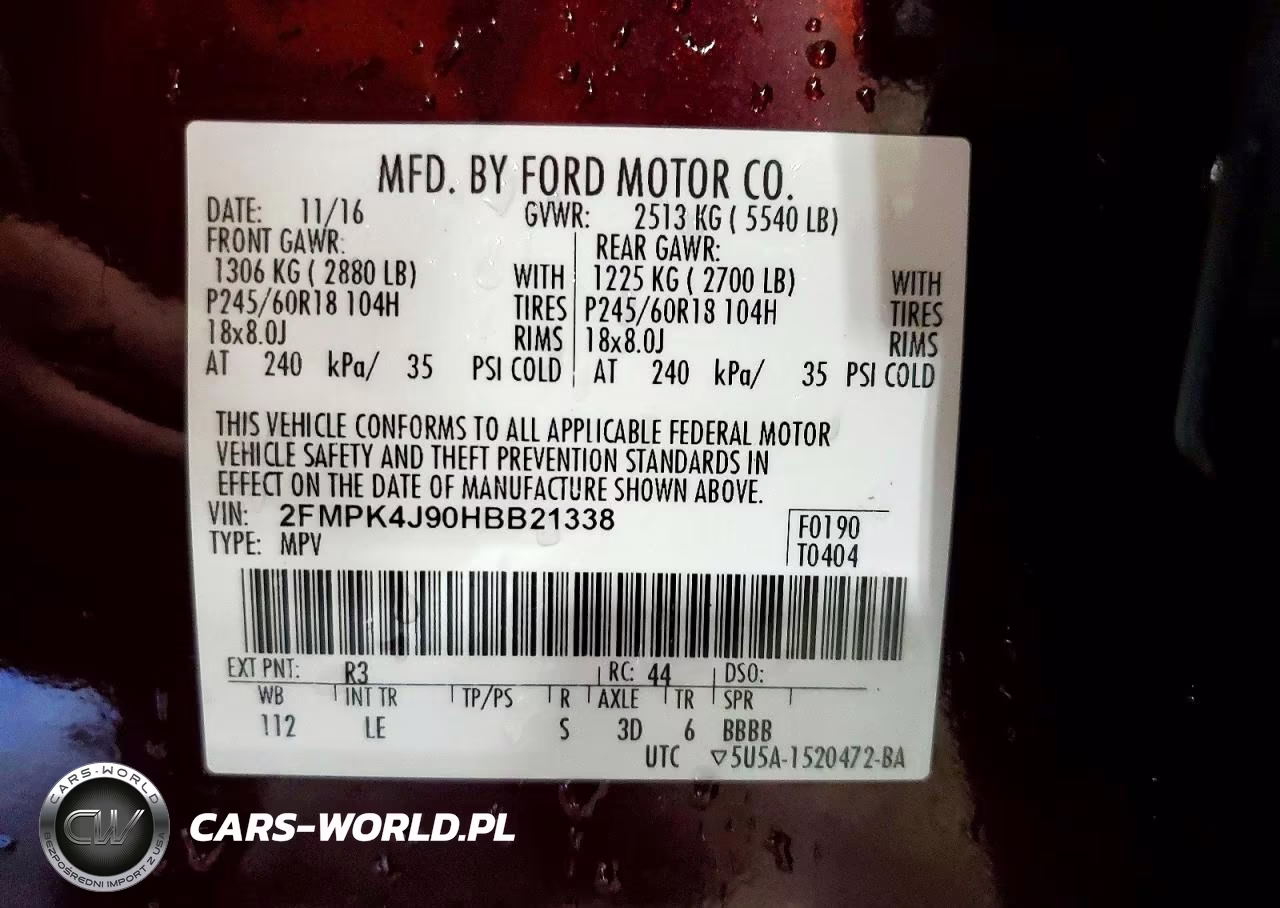 2017 Ford Edge VIN:2FMPK4J90HBB21338 - 14