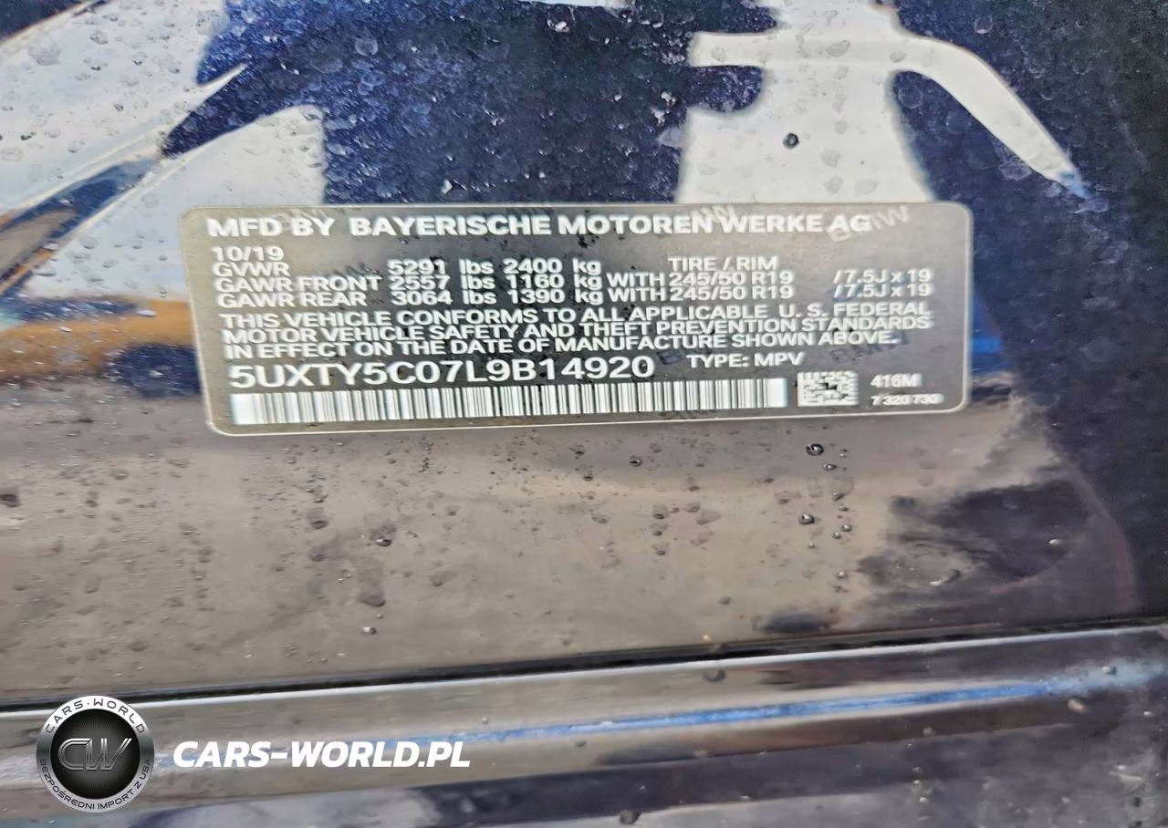2020 BMW X3 xDrive30I VIN:5UXTY5C07L9B14920 - 13