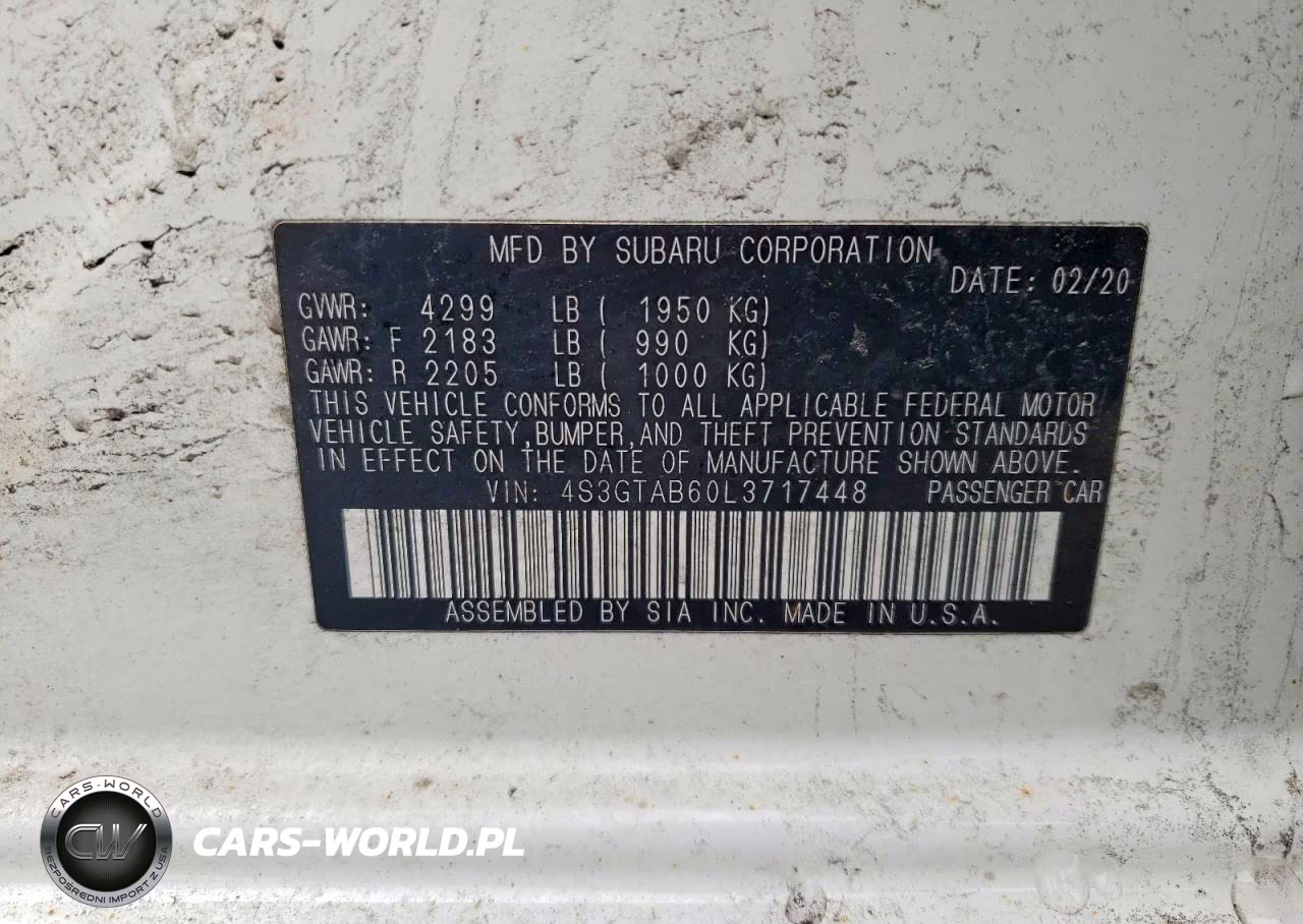 2020 Subaru Impreza VIN:4S3GTAB60L3717448 - 13