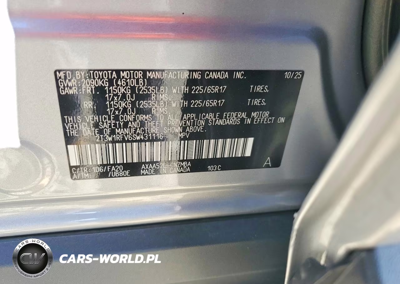 2025 Toyota Rav4 Xle VIN:2T3W1RFV6SW431116 - 13