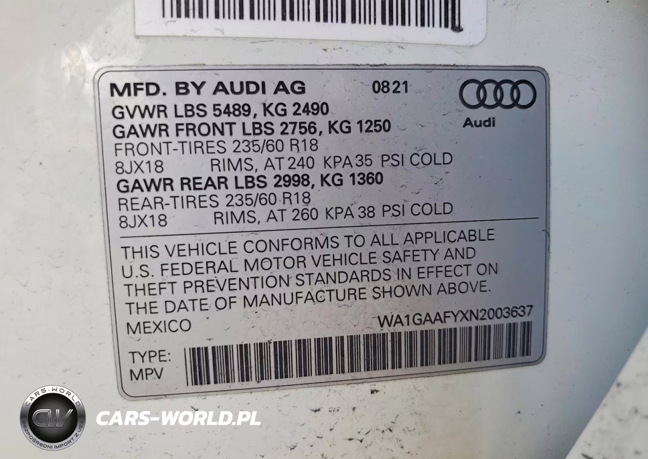 2022 Audi Q5 Premium 45 VIN:WA1GAAFYXN2003637 - 13