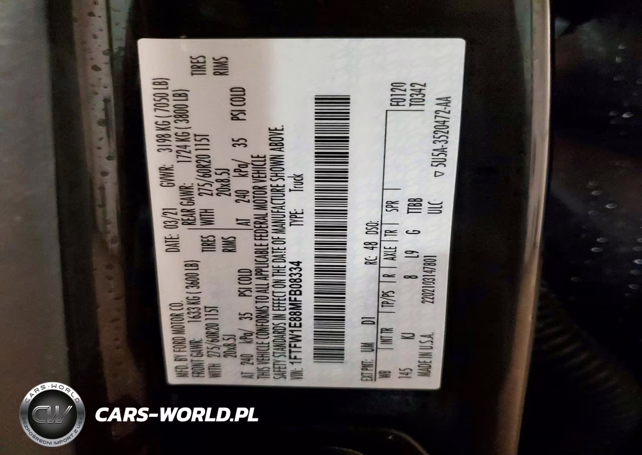2021 Ford F150 Supercrew VIN:1FTFW1E88MFB08334 - 12