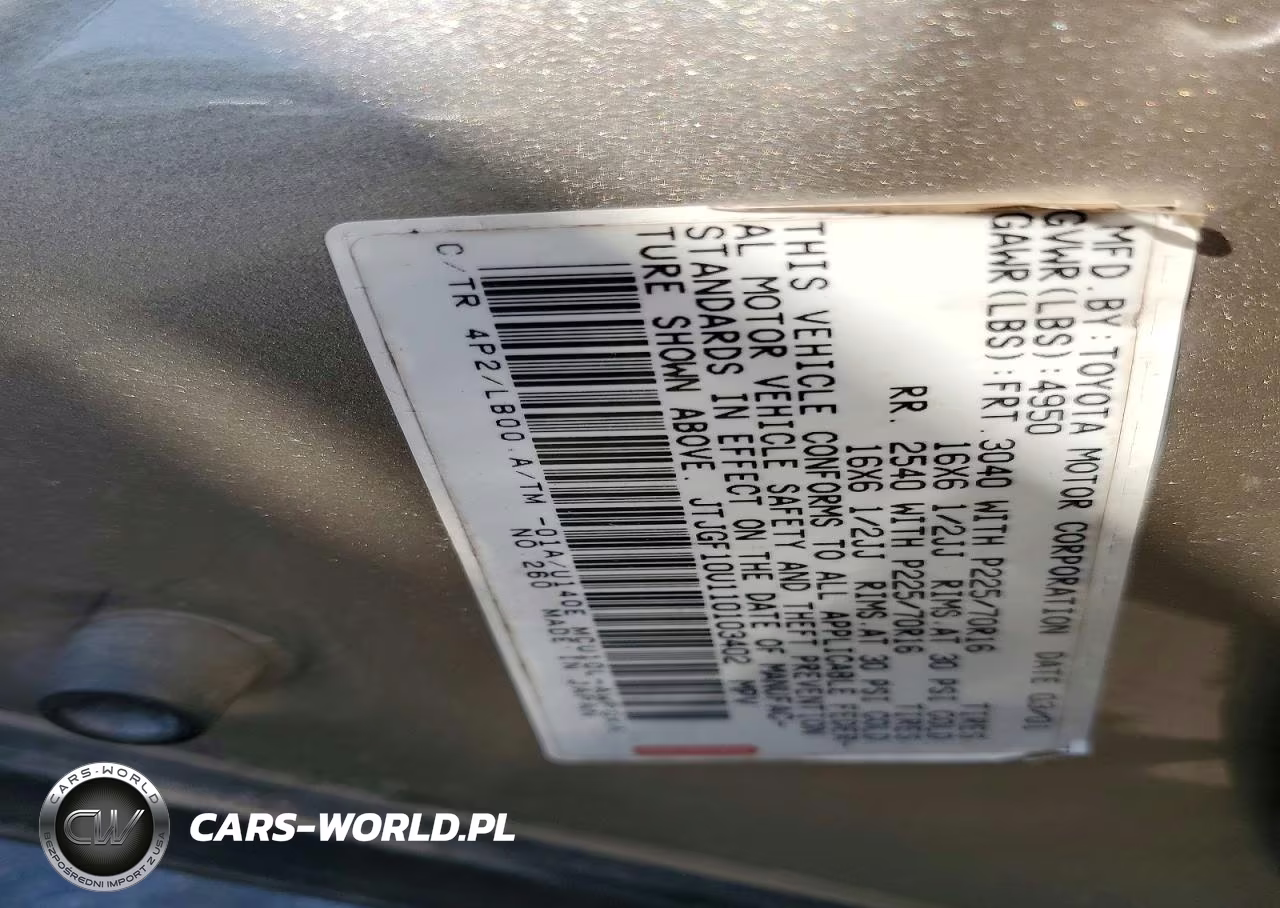 2001 Lexus Rx 300 Base VIN:JTJGF10U110103402 - 13