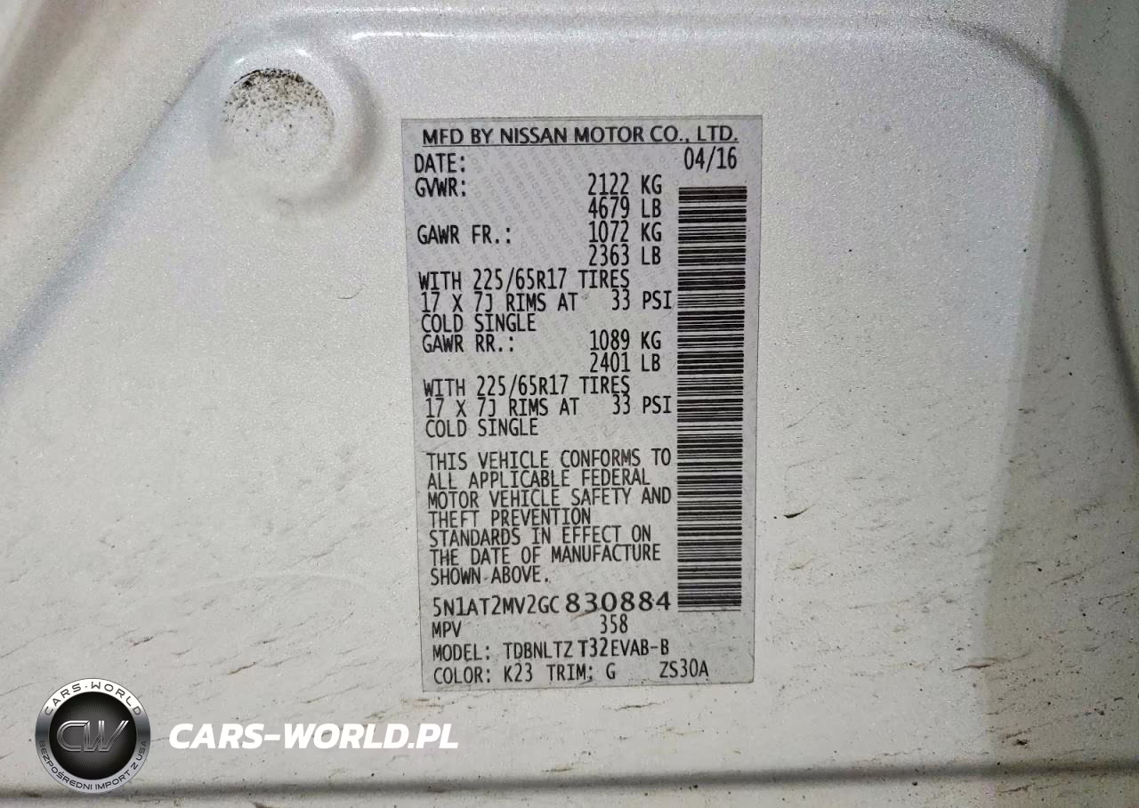 2016 Nissan Rogue Sv VIN:5N1AT2MV2GC830884 - 13