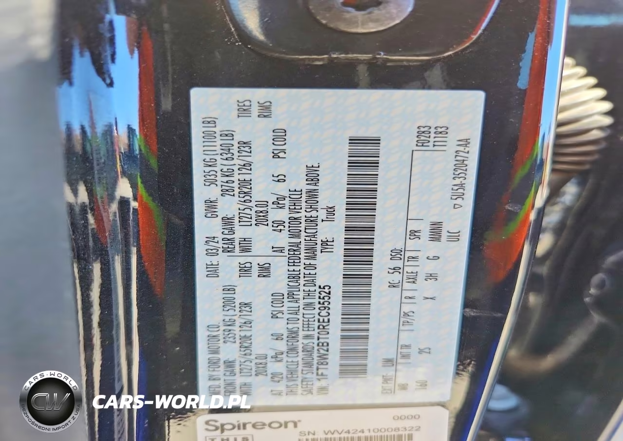 2024 Ford F250 Super Duty VIN:1FT8W2BT0REC95525 - 12