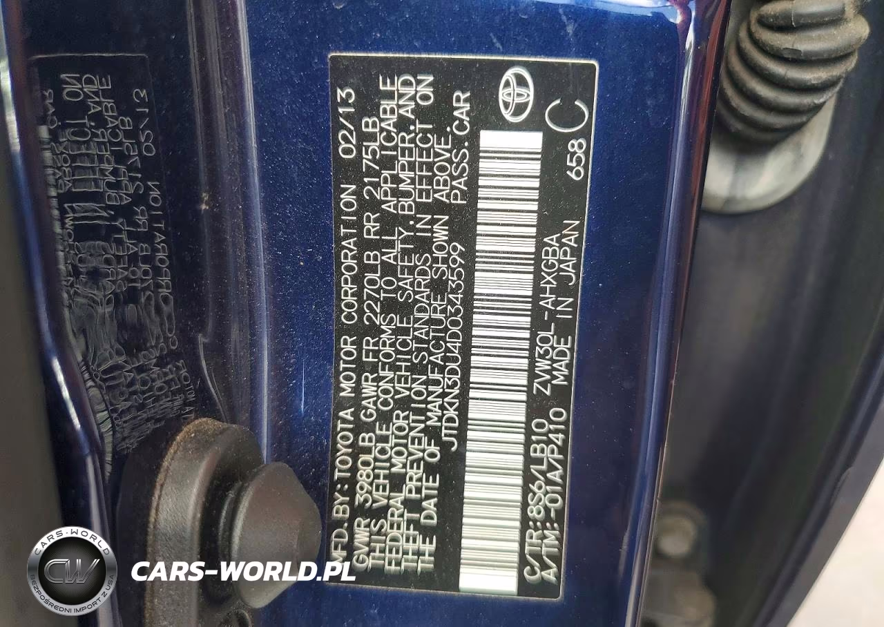 2013 Toyota Prius Four VIN:JTDKN3DU4D0343599 - 12