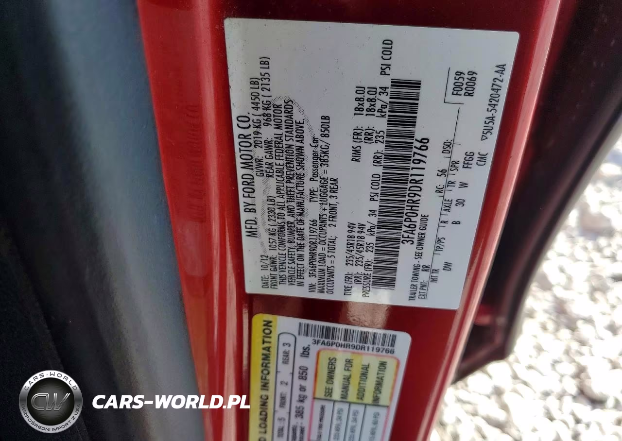 2013 Ford Fusion Se VIN:3FA6P0HR9DR119766 - 12
