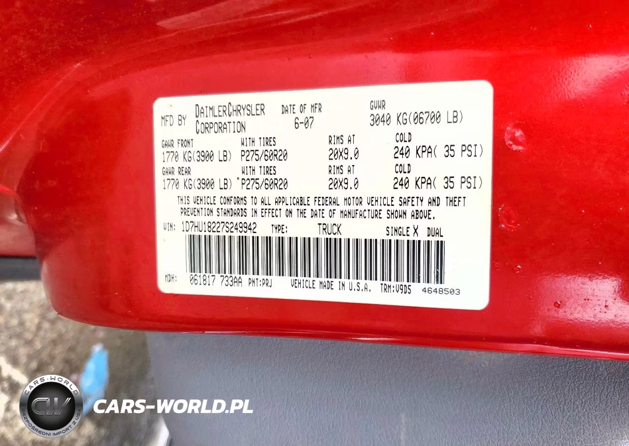 2007 Dodge Ram 1500 St VIN:1D7HU18227S249942 - 12