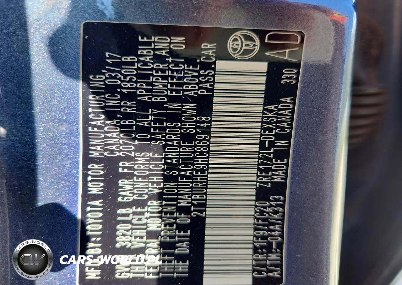 2017 Toyota Corolla Se VIN:2T1BURHE9HC869148 - 12