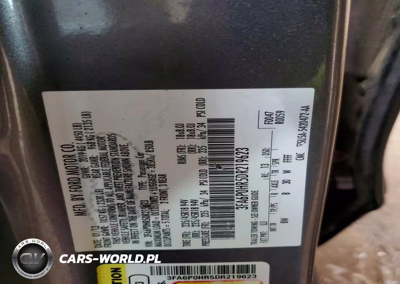 2013 Ford Fusion Se VIN:3FA6P0HR5DR219623 - 13