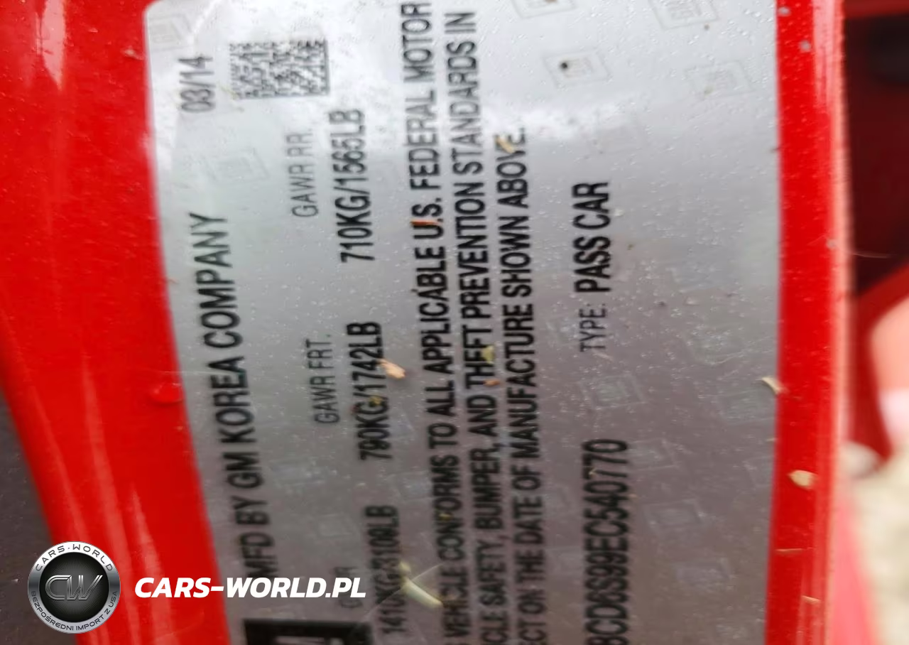 2014 Chevrolet Spark 1Lt VIN:KL8CD6S99EC540770 - 12