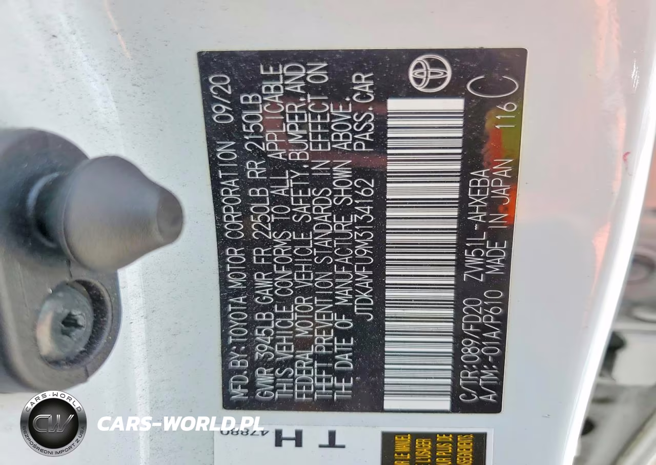 2021 Toyota Prius Le VIN:JTDKAMFU9M3134162 - 12