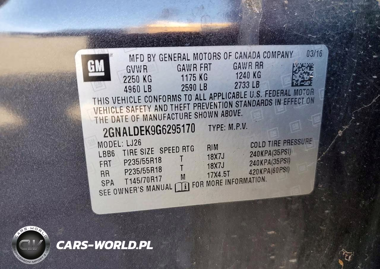 2016 Chevrolet Equinox Ltz VIN:2GNALDEK9G6295170 - 13
