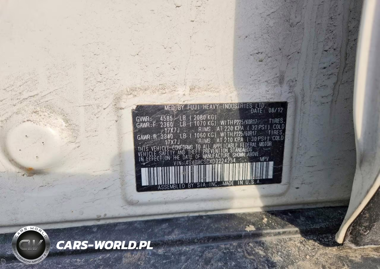 2013 Subaru Outback 2.5I Limited VIN:4S4BRCSCXD3224254 - 13