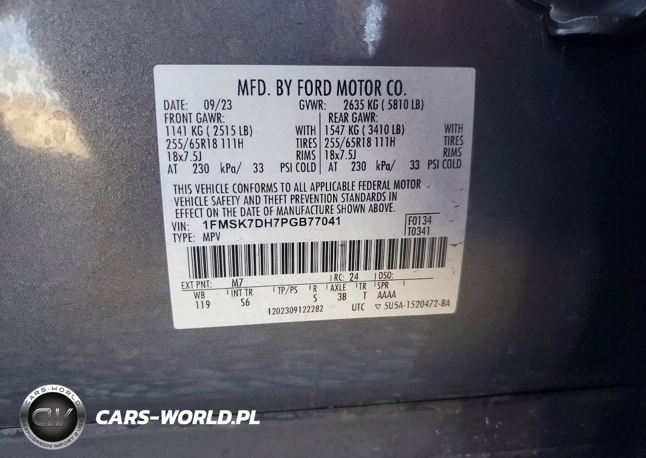 2023 Ford Explorer Xlt VIN:1FMSK7DH7PGB77041 - 13