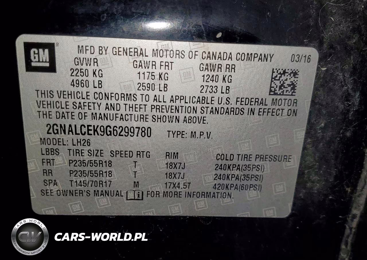 2016 Chevrolet Equinox Lt VIN:2GNALCEK9G6299780 - 13