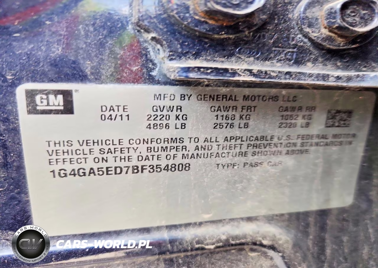 2011 Buick Lacrosse Cx VIN:1G4GA5ED7BF354808 - 12