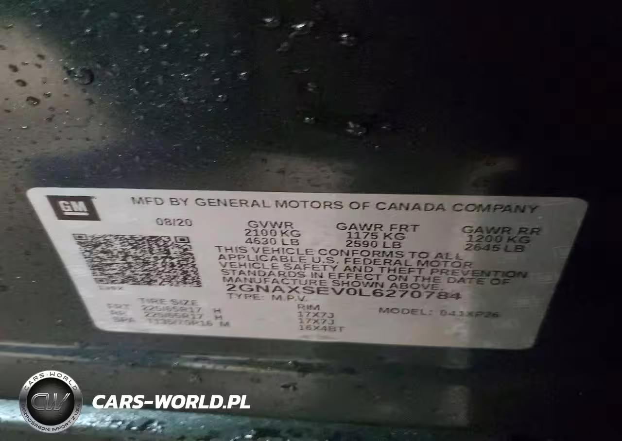 2020 Chevrolet Equinox Ls VIN:2GNAXSEV0L6270784 - 14