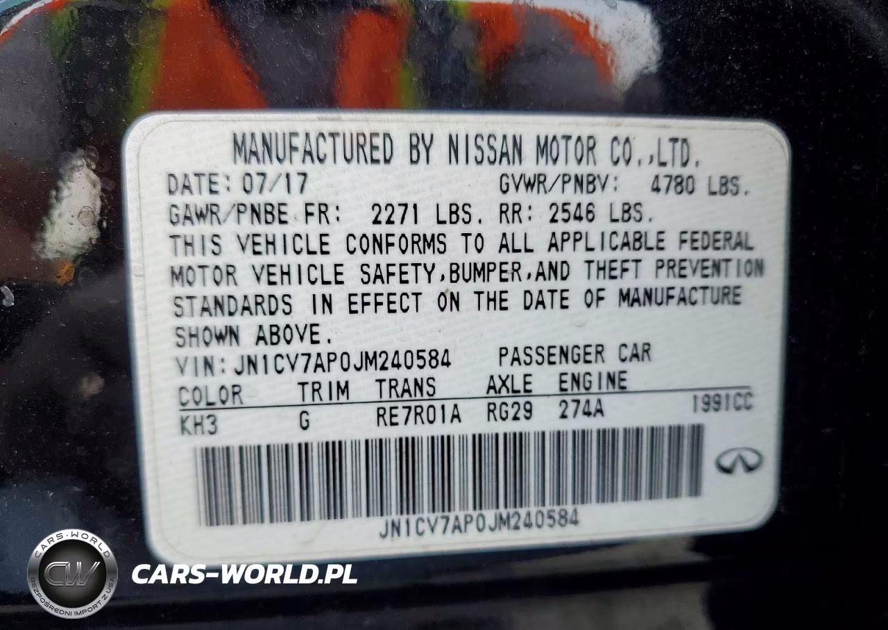 INFINITI Q50 PURE VIN:JN1CV7AP0JM240584 - 13