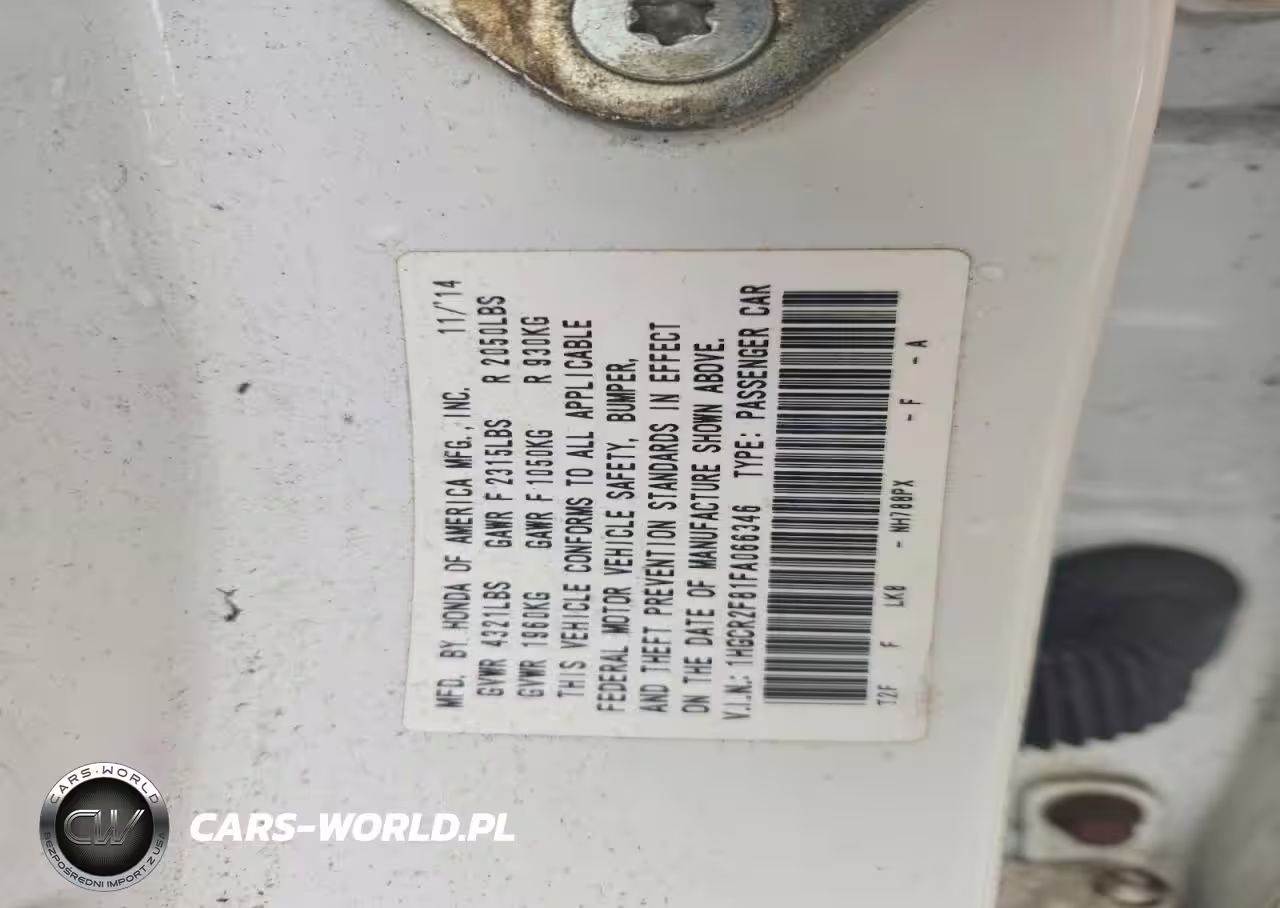 2015 Honda Accord Exl VIN:1HGCR2F81FA066346 - 12