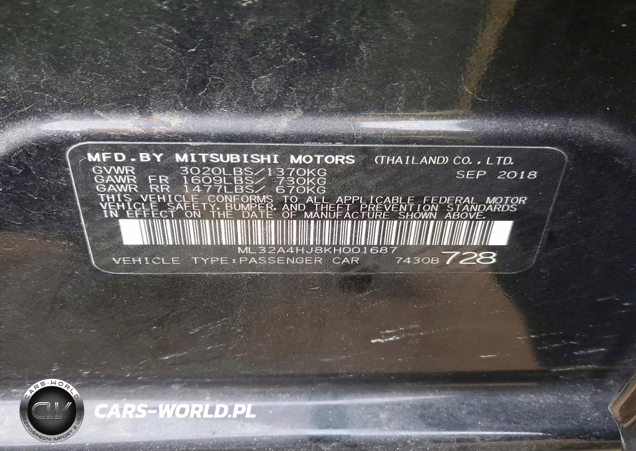 2019 Mitsubishi Mirage Se VIN:ML32A4HJ8KH001687 - 13