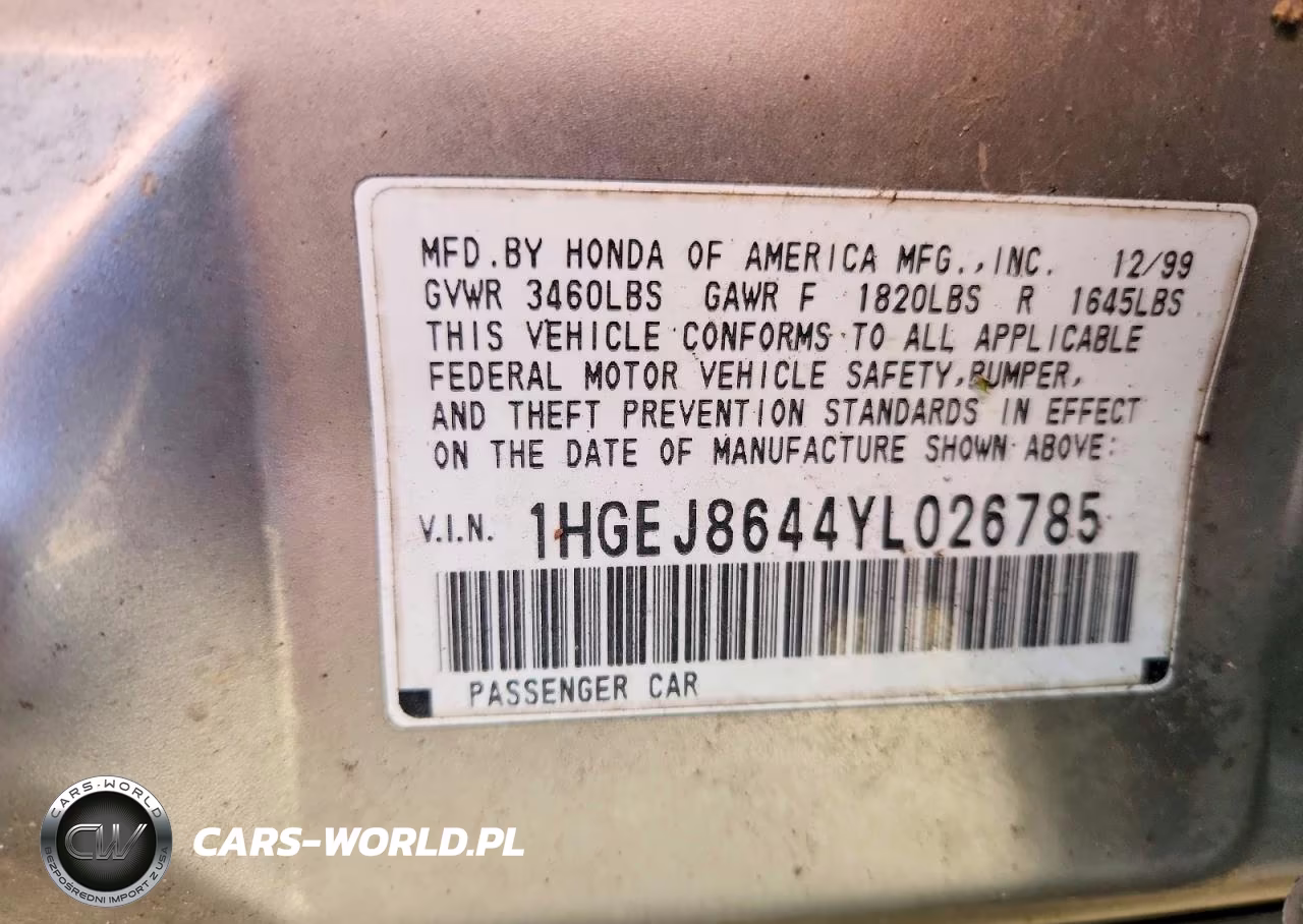 2000 Honda Civic Ex VIN:1HGEJ8644YL026785 - 12