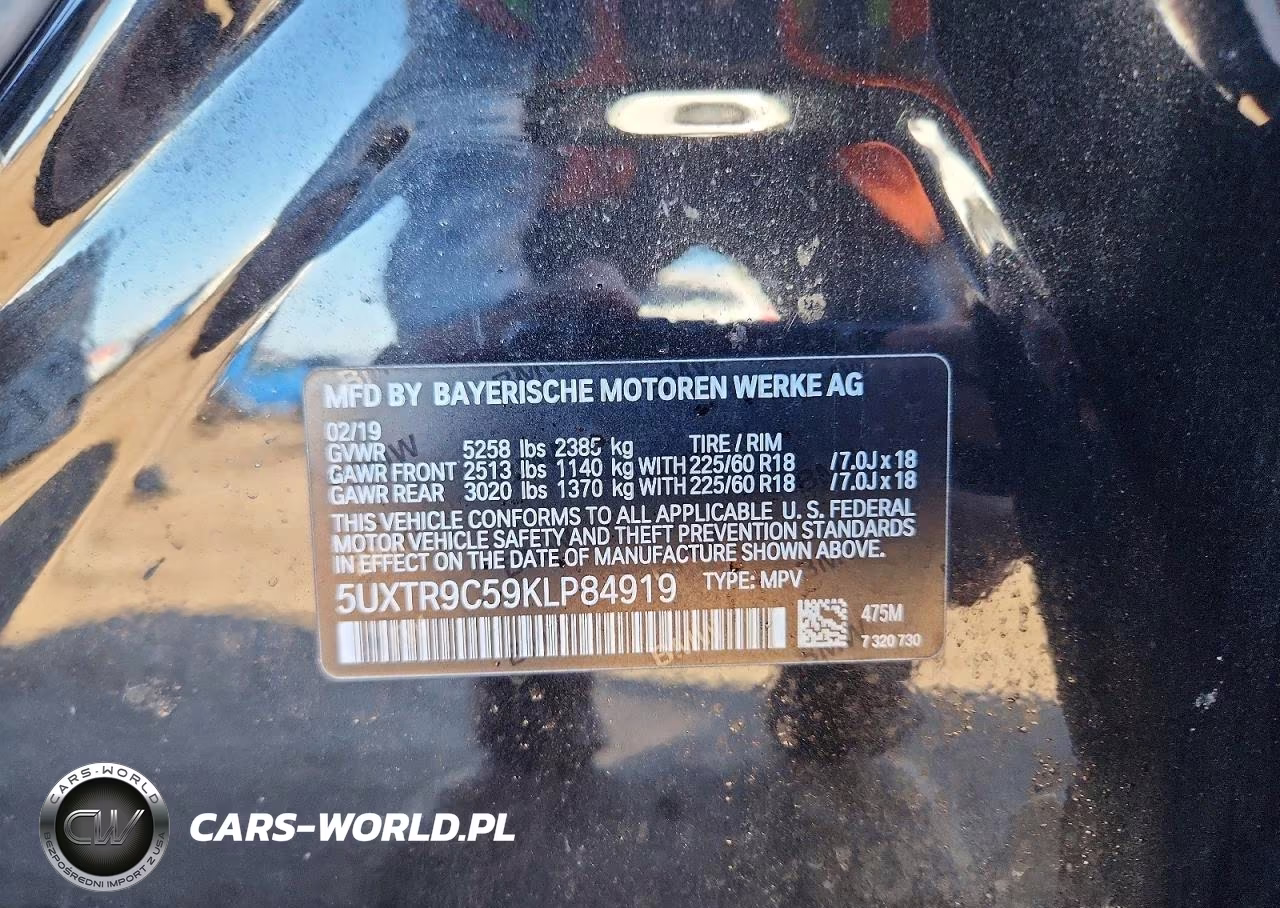 2019 BMW X3 xDrive30I VIN:5UXTR9C59KLP84919 - 13
