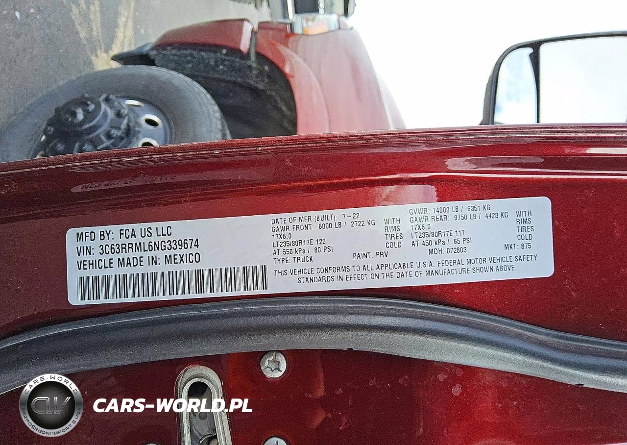 2022 Ram 3500 Laramie VIN:3C63RRML6NG339674 - 12