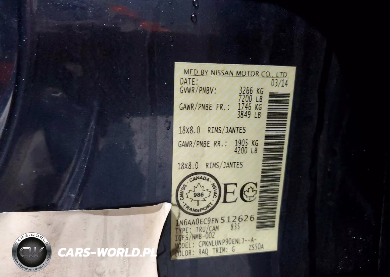 2014 Nissan Titan Sv VIN:1N6AA0EC9EN512626 - 12
