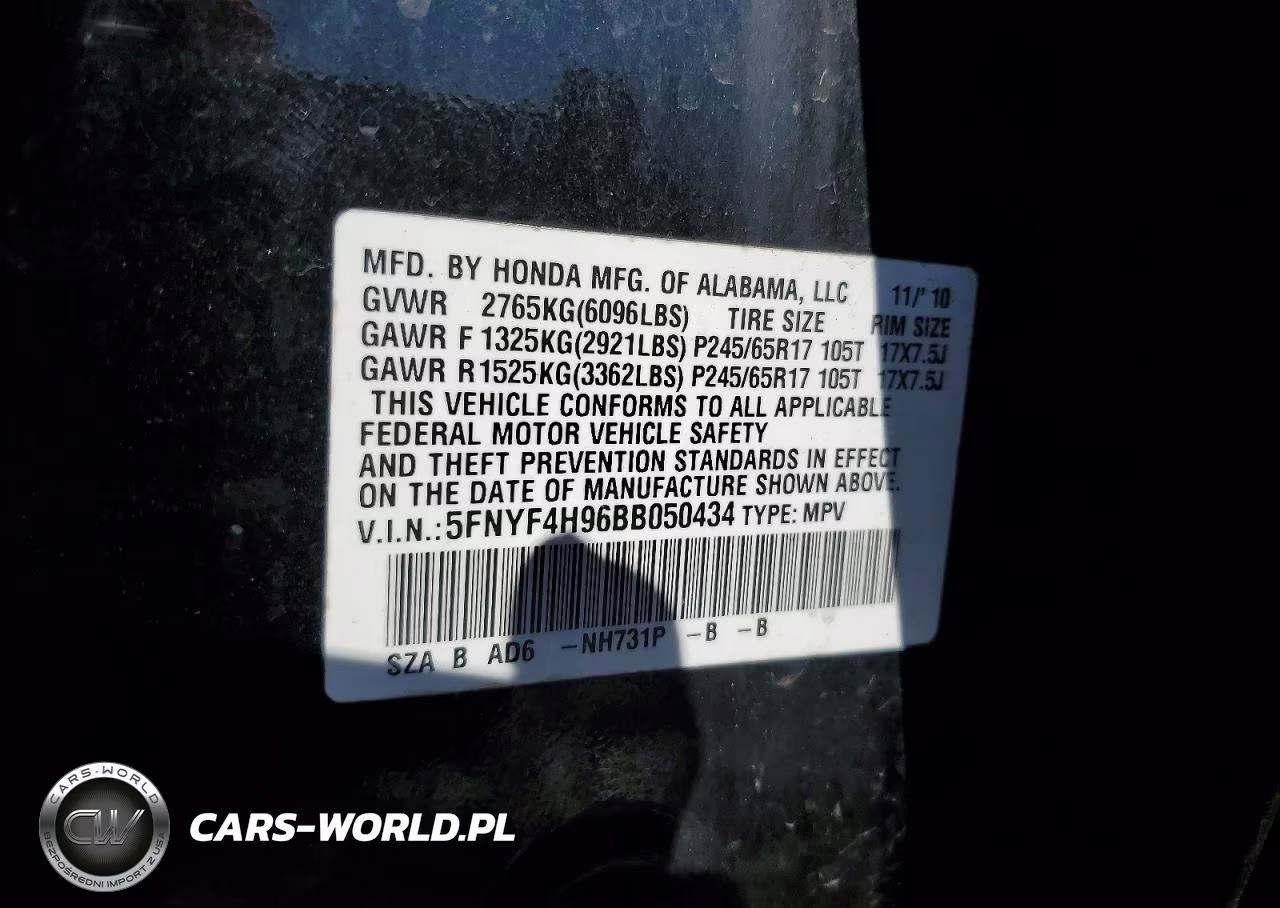 2011 Honda Pilot Touring VIN:5FNYF4H96BB050434 - 14