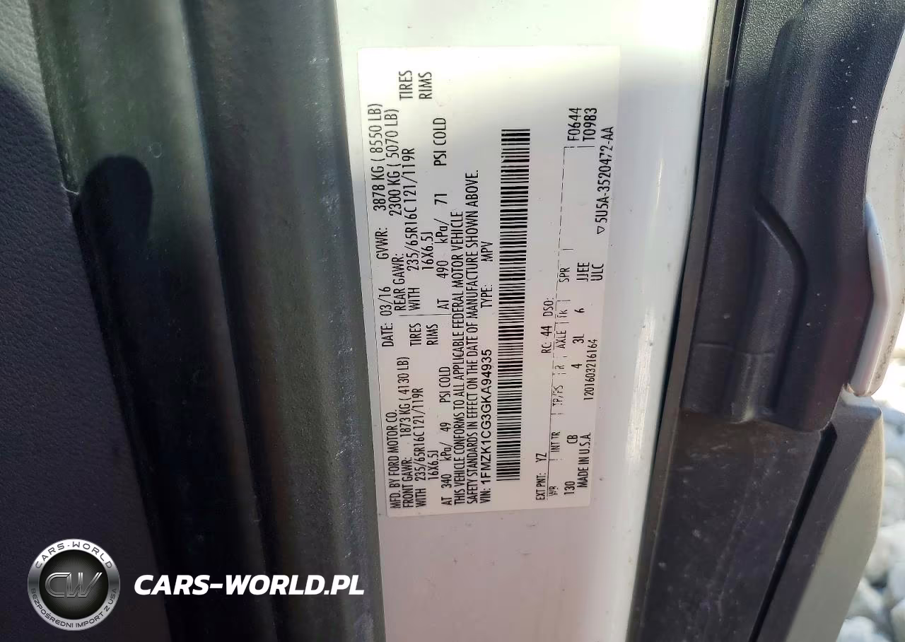 2016 Ford Transit T-150 VIN:1FMZK1CG3GKA94935 - 13