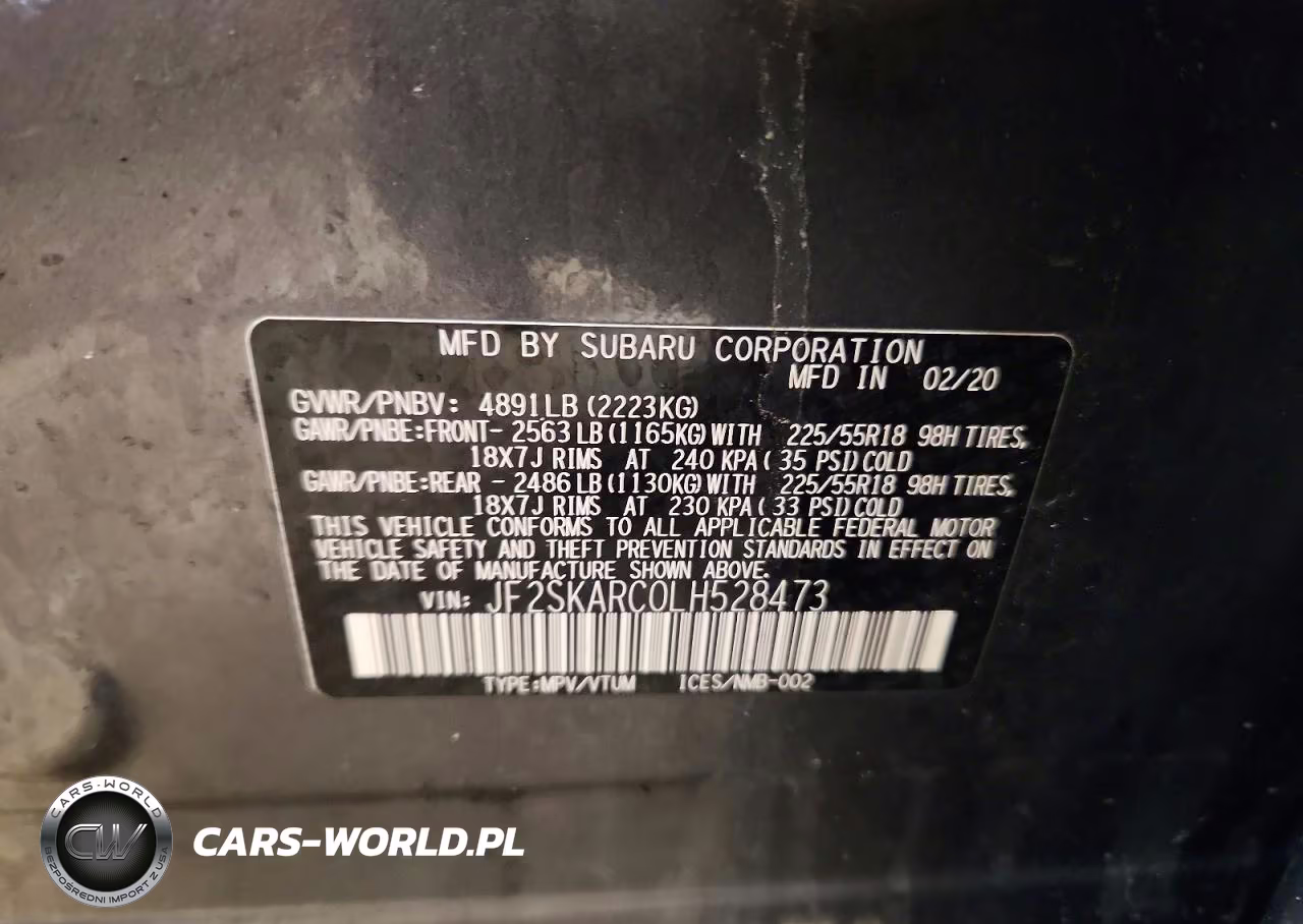 2020 Subaru Forester Sport VIN:JF2SKARC0LH528473 - 13