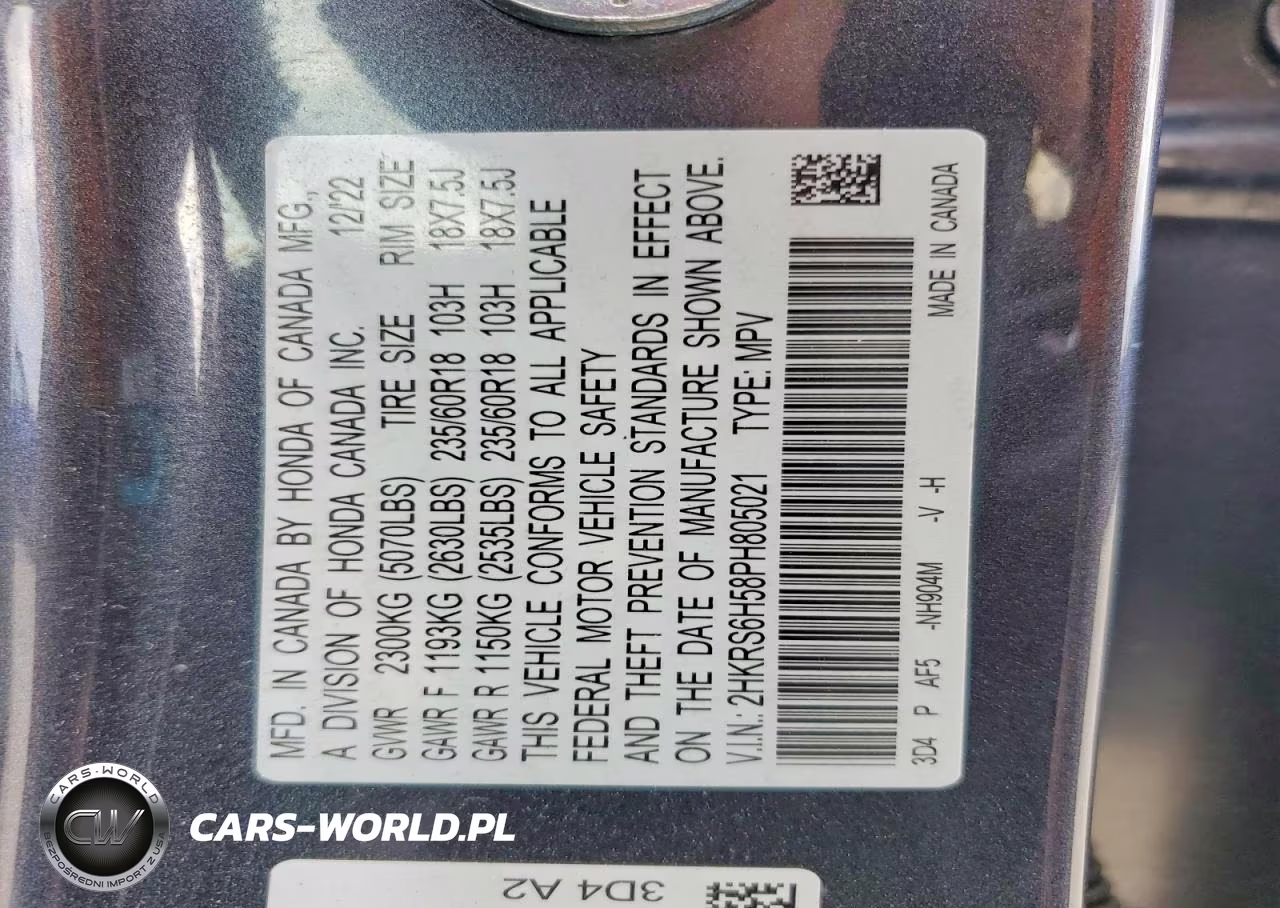 2023 Honda Cr-V Sport VIN:2HKRS6H58PH805021 - 14