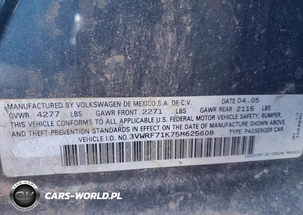 2005 Volkswagen New Jetta 2.5 VIN:3VWRF71K75M625608 - 12