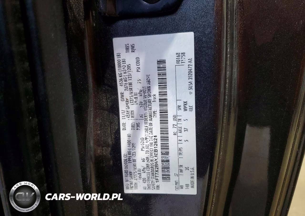 2018 Ford F250 Super Duty VIN:1FT7X2B6XJEB12624 - 12