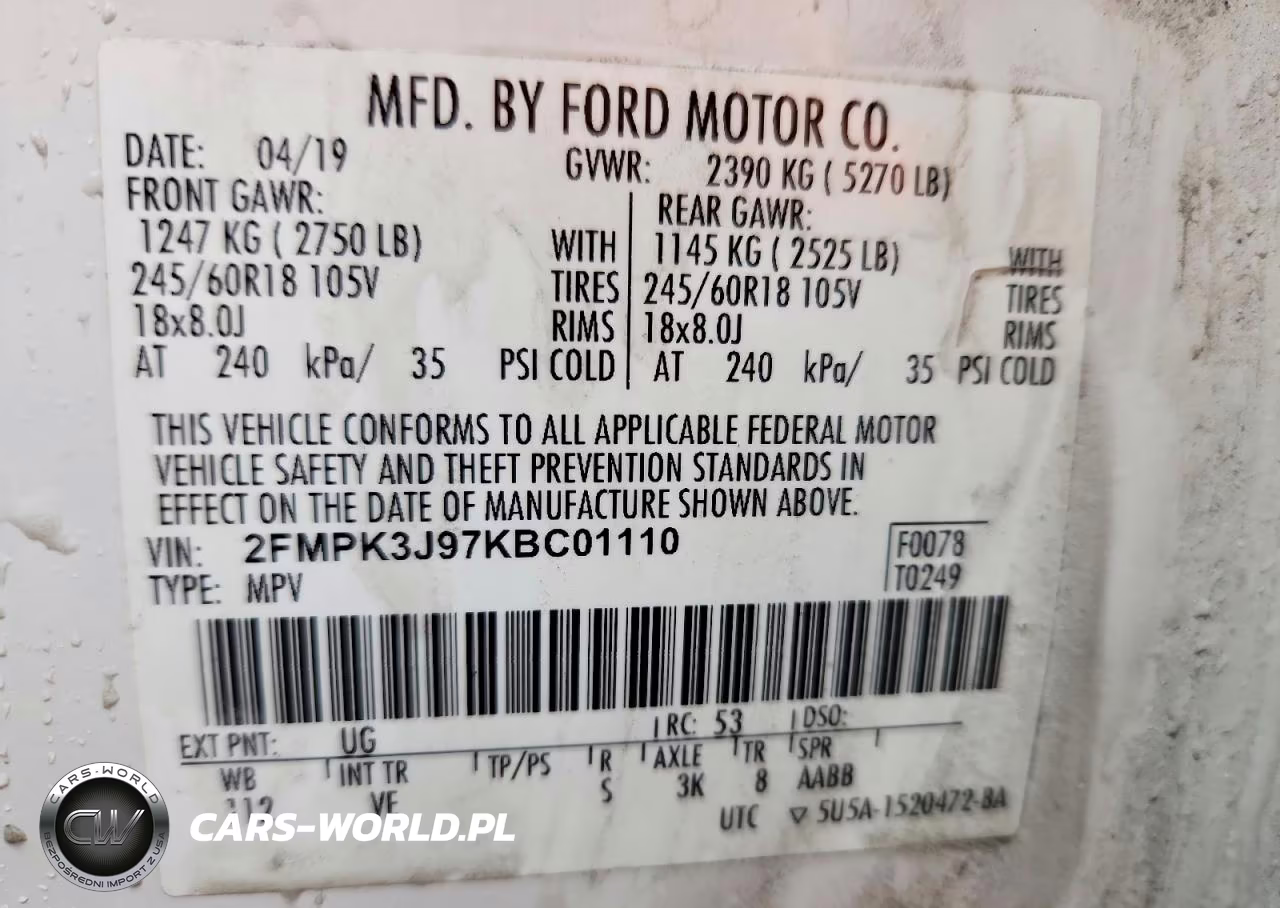 2019 Ford Edge Sel VIN:2FMPK3J97KBC01110 - 14
