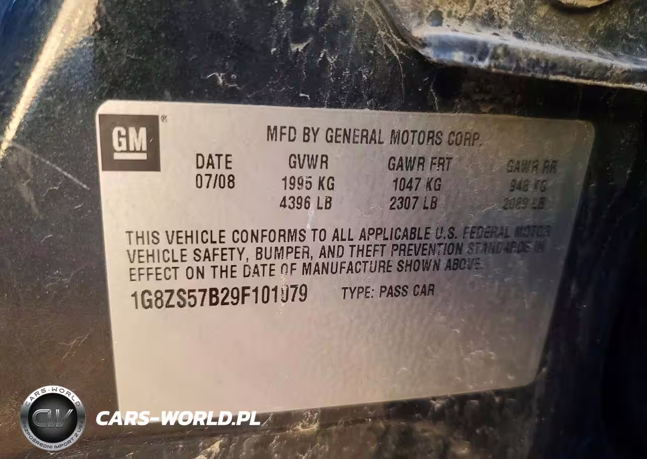 2009 Saturn Aura Xe VIN:1G8ZS57B29F101079 - 12