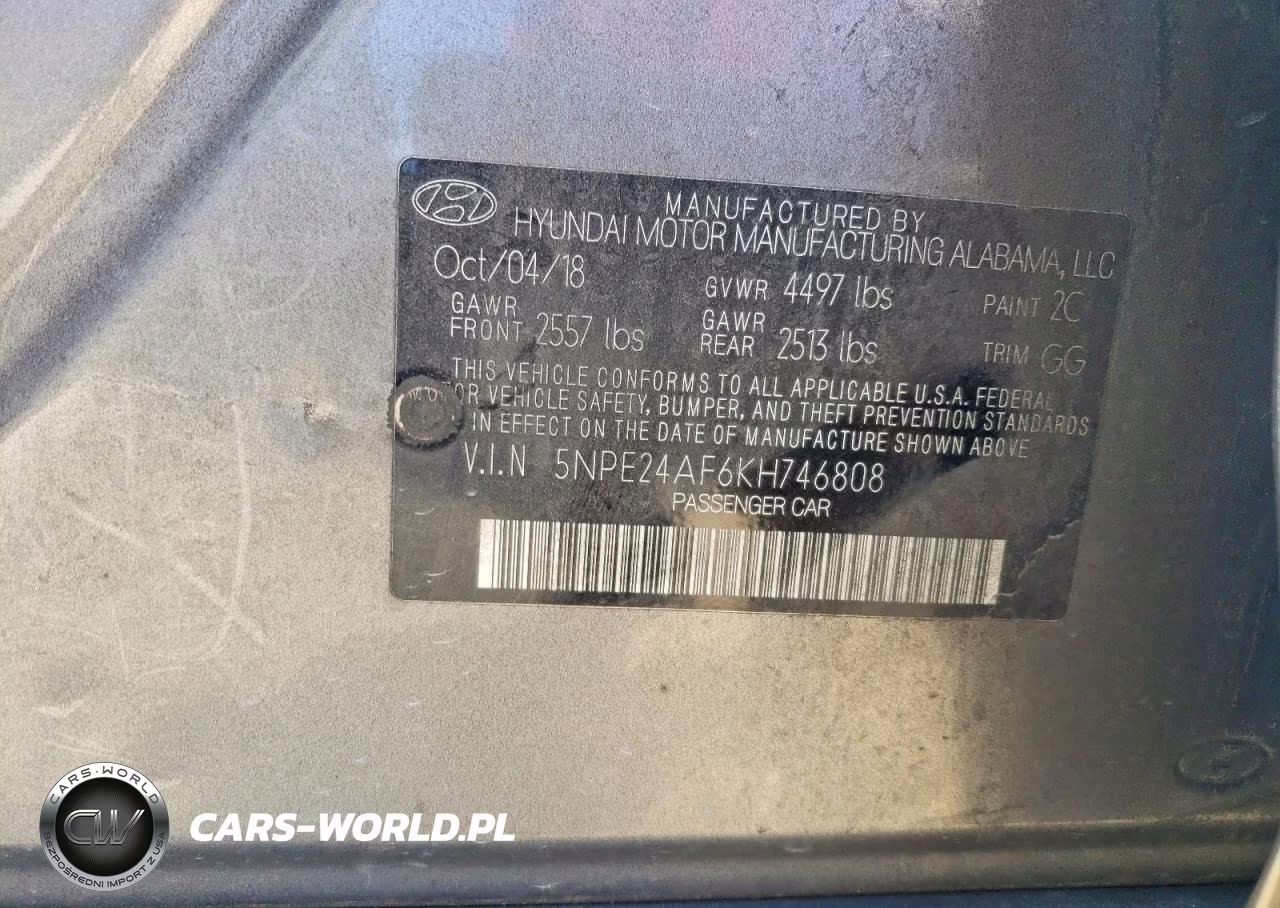 2019 Hyundai Sonata Se VIN:5NPE24AF6KH746808 - 12