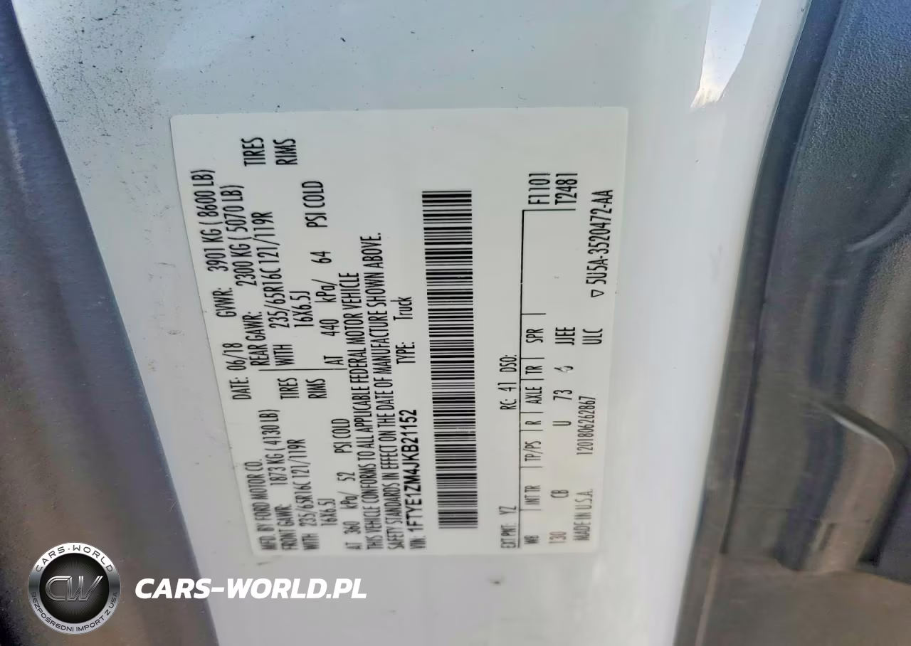 2018 Ford Transit T-150 VIN:1FTYE1ZM4JKB21152 - 13