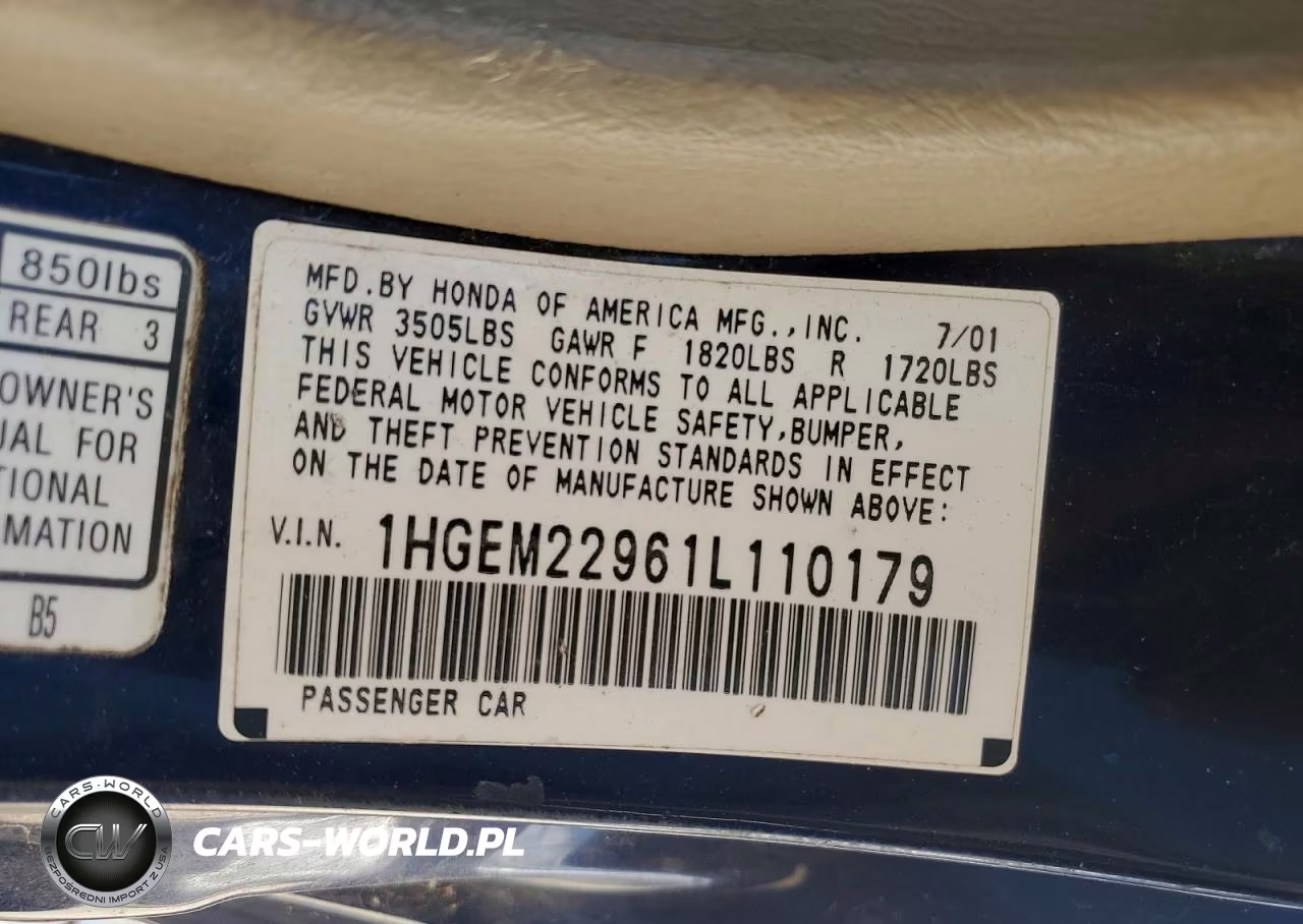 2001 Honda Civic VIN:1HGEM22961L110179 - 12