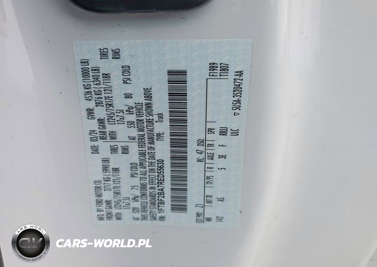 2024 Ford F250 Super Duty VIN:1FTBF2BA7RED55630 - 13