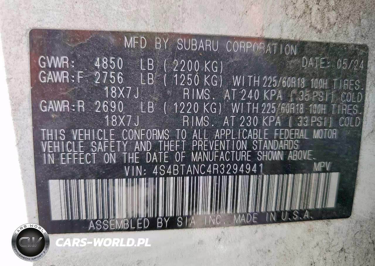 2024 Subaru Outback Limited VIN:4S4BTANC4R3294941 - 13