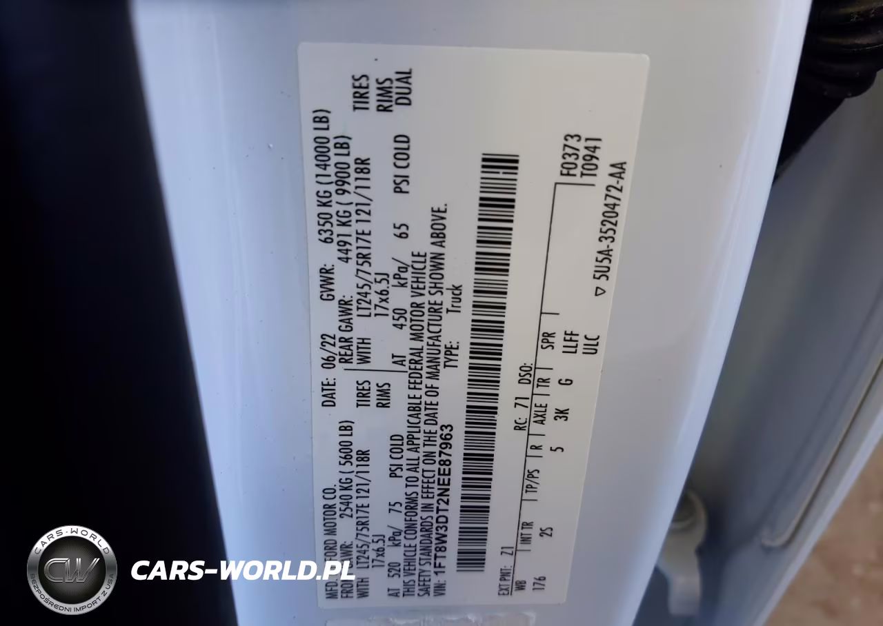 2022 Ford F350 Super Duty VIN:1FT8W3DT2NEE87963 - 13