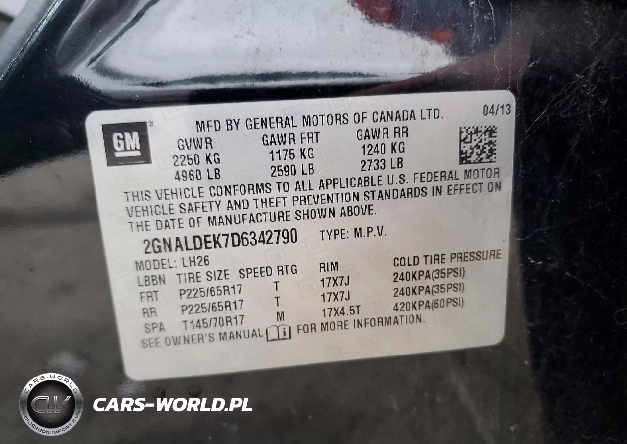 2013 Chevrolet Equinox Lt VIN:2GNALDEK7D6342790 - 14