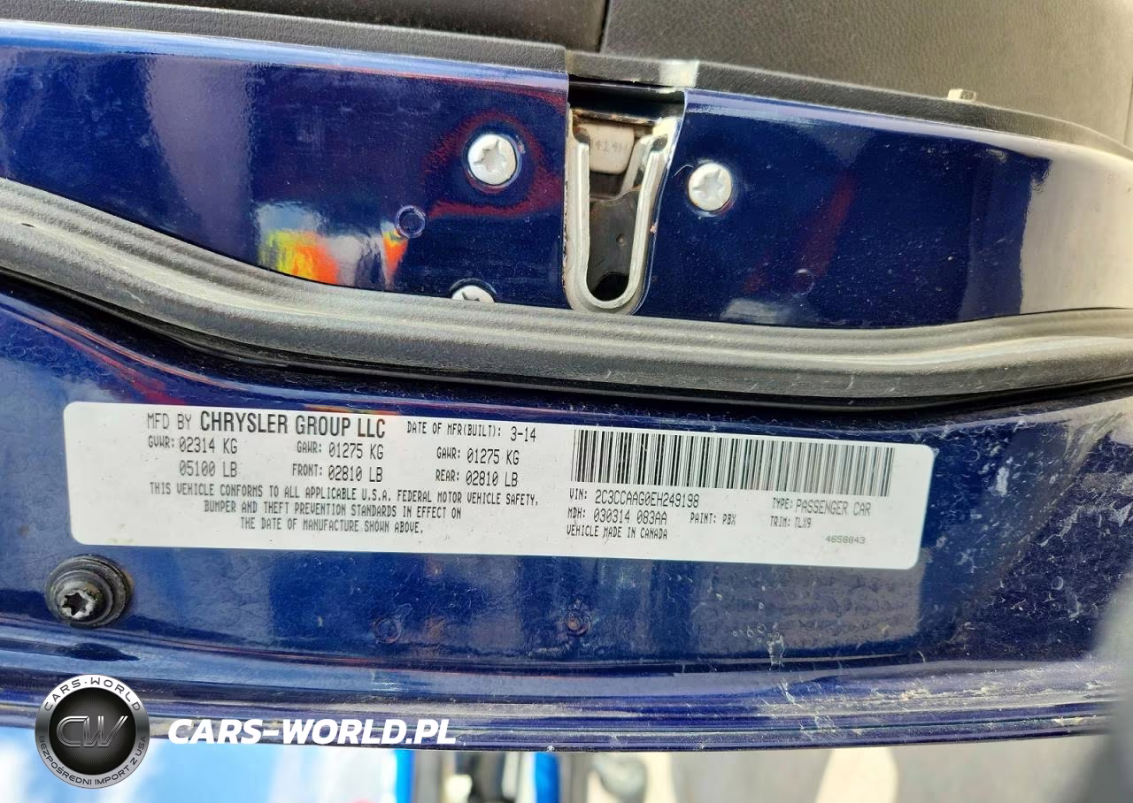 2014 Chrysler 300 VIN:2C3CCAAG0EH249198 - 12