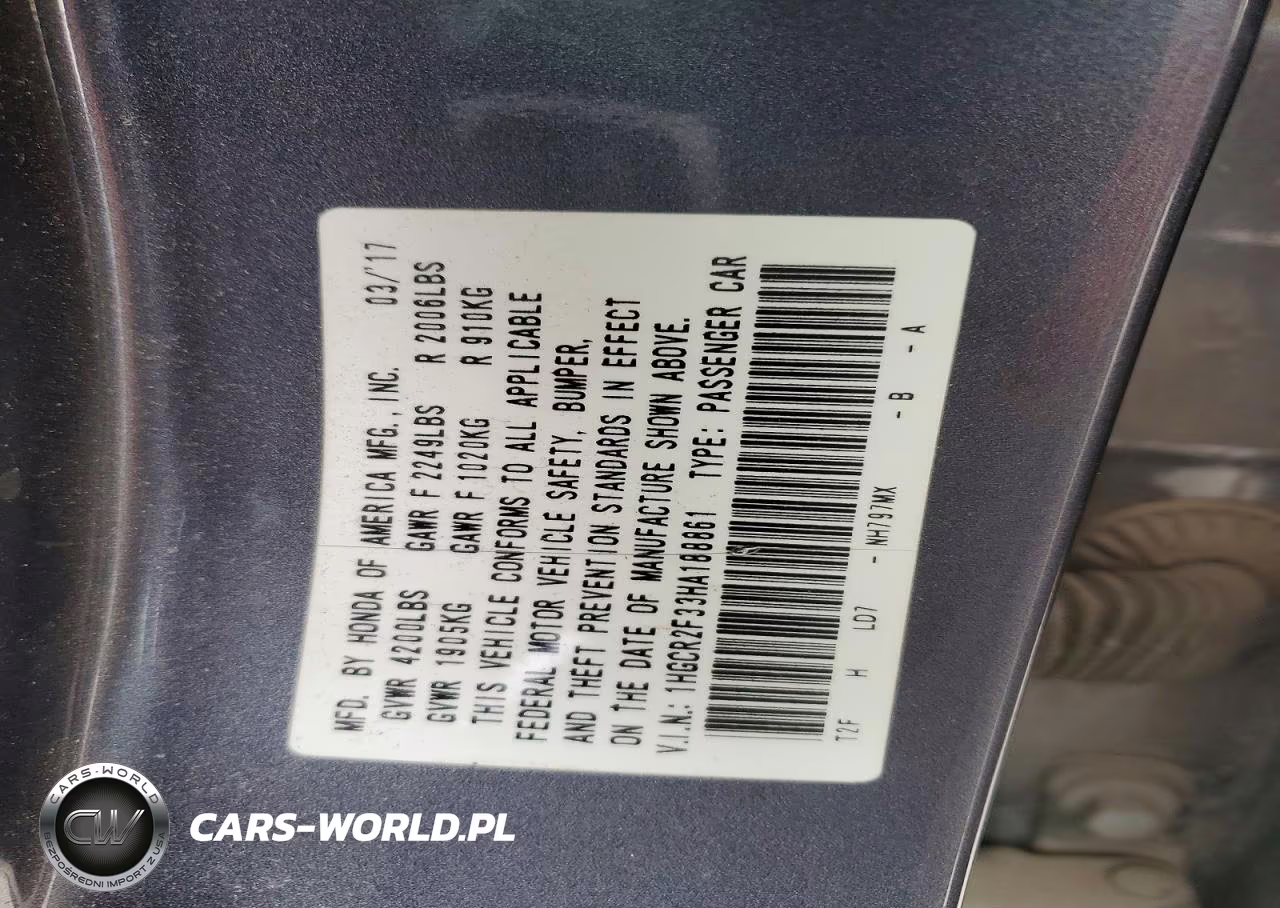 2017 Honda Accord Lx VIN:1HGCR2F33HA188861 - 13